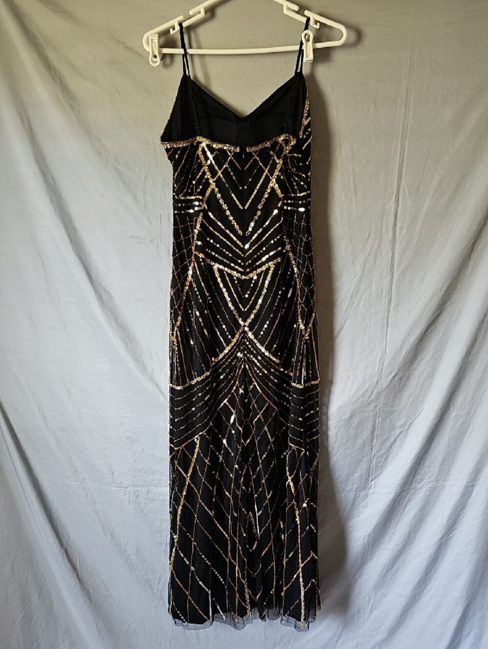 Gold-Embellished Black Evening Gown - image 10